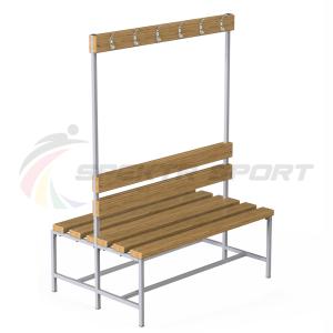 Купить Скамейка с вешалкой для раздевалок двухсторонняя (разборная) 1200 мм в Щиграх 
